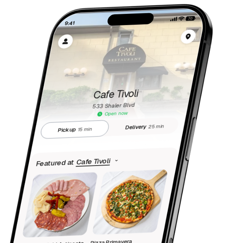Cafe Tivoli app preview