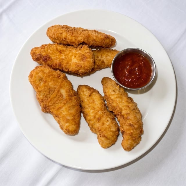 Chicken Fingers with Marinara Sauce.